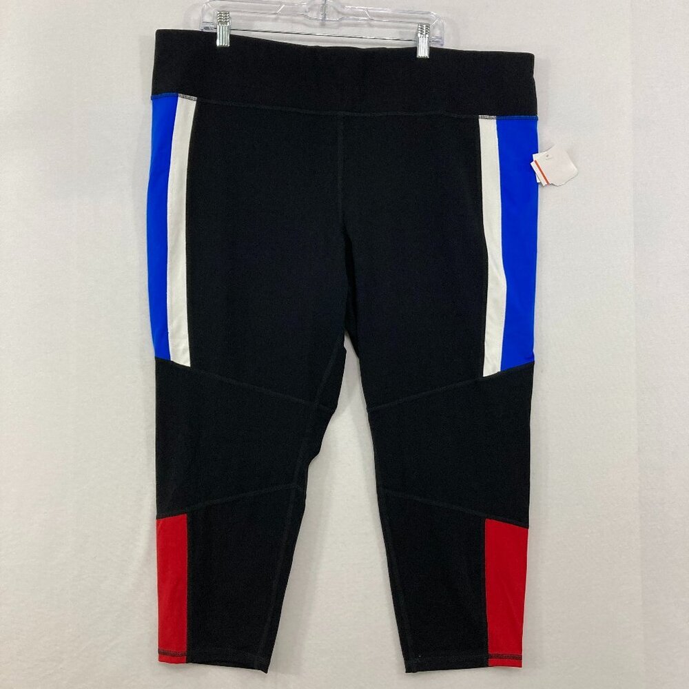 New‎ Sports Illustrated size 3X Red Black Blue Stretch Active Crop Legging Pants